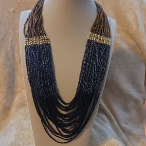 Elegant black and gold Beaded Necklace